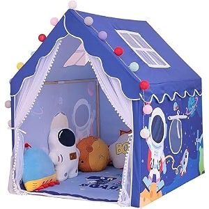 jumbo size light weight kids play tent house for 3-13 year old kids girls and boys tent house theme space blue