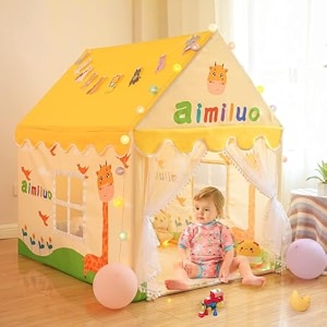 jumbo size light weight kids play tent house for 3-13 year old kids girls and boys tent house theme yellow