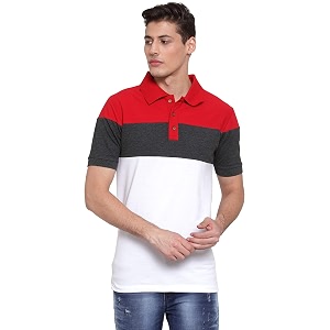 Kalt Mens Half Sleeves Multicolour Polo Neck