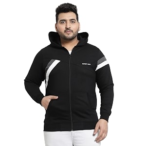 Kalt Men Full Sleeves Zipper Fleece Striped