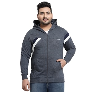 Kalt Men Full Sleeves Zipper Fleece Striped