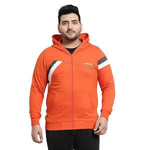 Kalt Men Full Sleeves Zipper Fleece Striped