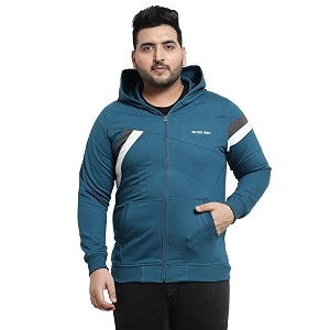 Kalt Men Full Sleeves Zipper Fleece Striped