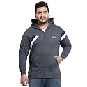 Kalt Men Full Sleeves Zipper Fleece Striped