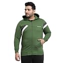Kalt Men Full Sleeves Zipper Fleece Striped
