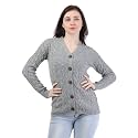 Kalt Women Full Sleeves Cable Button Acrylic