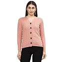 Kalt Women Full Sleeves Cable Button Acrylic