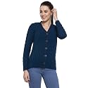 Kalt Women Full Sleeves Cable Button Acrylic
