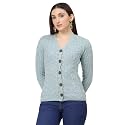 Kalt Women Full Sleeves Cable Button Acrylic