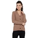 Kalt Women Full Sleeves Cable Button Acrylic