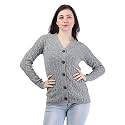 Kalt Women Full Sleeves Cable Button Acrylic