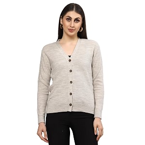 Kalt Women Full Sleeves V-Neck Design Acrylic