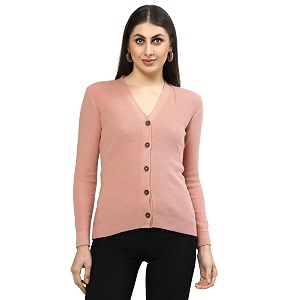 Kalt Women Full Sleeves V-Neck Design Acrylic