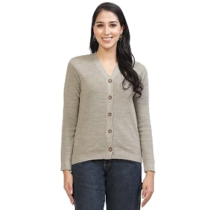 Kalt Women Full Sleeves V-Neck Design Acrylic