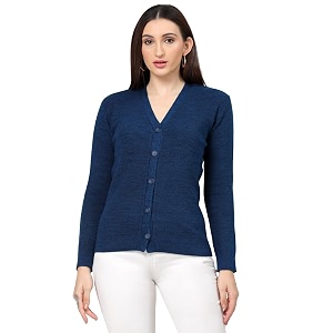 Kalt Women Full Sleeves V-Neck Design Acrylic