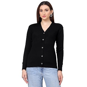 Kalt Women Full Sleeves V-Neck Design Acrylic