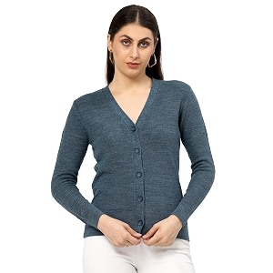 Kalt Women Full Sleeves V-Neck Design Acrylic