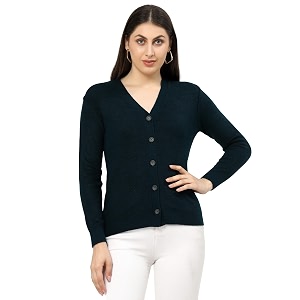 Kalt Women Full Sleeves V-Neck Design Acrylic