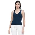 Kalt Women Knitted Ribbed Cotton Fitted Sleeveless