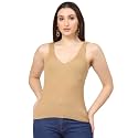 Kalt Women Knitted Ribbed Cotton Fitted Sleeveless