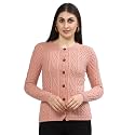 Kalt Women Sweater for Winters Woolen Acrylic Full Sleeve Round Neck Cable Design Cardigan Sweater