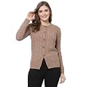 Kalt Women Sweater for Winters Woolen Acrylic Full Sleeve Round Neck Cable Design Cardigan Sweater