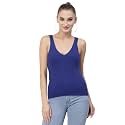 Kalt Women Knitted Ribbed Cotton Fitted Sleeveless
