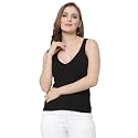 Kalt Women Knitted Ribbed Cotton Fitted Sleeveless