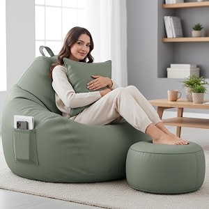 KAMS LIEU 6XL Premium Leatherette Bean Bag