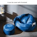 KAM'S LIEU 4XL Bean Bag Chair with Footrest & Cushion | Pre-Filled EPS Beans | Premium Leatherette | Side Pocket & Carry Handle | 6 Months Warranty (Brown)