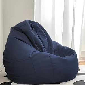 kam39s lieu faux leather 4xl bean bag cover withouit beans only color- navy blue