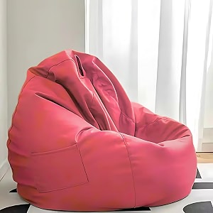 kam39s lieu faux leather 4xl bean bag cover withouit beans only color- red