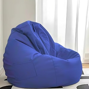 kam39s lieu faux leather 4xl bean bag cover withouit beans only color- royal blue