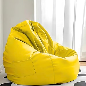 kam39s lieu faux leather 4xl bean bag cover withouit beans only color- yellow