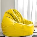 KAM'S LIEU Faux Leather 4XL Bean Bag Cover (Withouit Beans) Only Color- (Yellow)