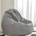 KAM'S LIEU Faux Leather 4XL Bean Bag Cover (Withouit Beans) Only Color- (Grey)