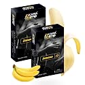 Dotted Condoms for Men | Dots for Her Extra Stimulation | Lubricated Latex Condoms | Pack Of 2 (Banana)