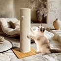 KAMABOKO 29.5" Cat Scratching Post, 7.5" Ultra-Large Diameter Natural Sisal Cat Scratch Post, Scratch-Resistant Tall Cat Scratcher for Indoor Cats, Protect Your Furniture, Beige, Pack of 1