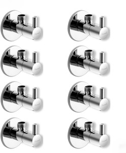 kamal full brass angle valve -fltmirror finish faucet for bathroom  geysor  with wall flanges  quarter turn movement angle cock faucet wall mount installation type