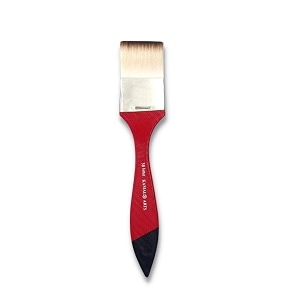 kamal flat wash chapta white brown synthetic hair painting brushes taklon - 38 mm