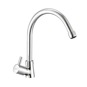kamal flt c-bend gooseneck faucet  full brass sink tap with 180 swivel spout amp foam flow aerator  chrome finish  deck mounted