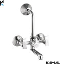 KAMAL Full Brass Wall Mixer - Orion Eco | Mirror Finish | Hot and Cold Water Shower Mixer | with 165mm Long Bend Pipe | Wall Mixer Faucet (Wall Mount Installation Type)