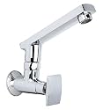 Kamal Full Brass Sink Cock with Wall Flange - Orion | Kitchen Sink Tap Faucet | Chrome Finish - Silver (Pack of 2)