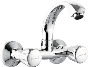 kamal sink mixer contessa prime  full brass heavy with 180 degree swivel spout conventional design sink faucet with 90 degree movement  german tech aerator sink mixer faucet wall mount installation type