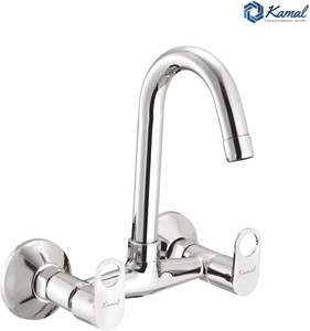 kamal sink mixer onyx  brass build  180 degree swivel spout  german tech aerator  quarter turn movement  hot  cold sink mixer faucet wall mount installation type