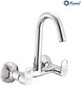 KAMAL Sink Mixer Onyx | Brass Build | 180 degree Swivel spout | German Tech Aerator | Quarter turn movement | Hot & Cold Sink Mixer Faucet (Wall Mount Installation Type)