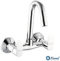KAMAL Sink Mixer Opal | Brass Build Heavy with 180 degree Swivel spout Conventional design sink faucet with 90 degree movement | German Tech Aerator Sink Mixer Faucet (Wall Mount Installation Type)