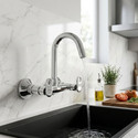 KAMAL Sink Mixer Platina | Brass Build | 180 degree Swivel spout | German Tech Aerator | Quarter turn movement | Hot & Cold Sink Mixer Faucet