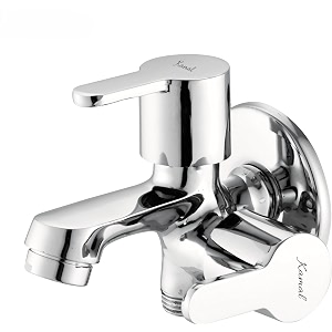 kamal two way bib tap rio elite  aerator amp std 1234 outlet for health faucet washing machine  std 1234 bsp inlet  passion bib cock brass with wall flange twin elbow valve wall mount installation
