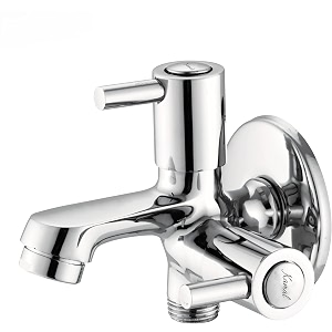 kamal two way bib turbo elite  aerator amp std 1234 outlet for health faucet washing machine  std 1234 bsp inlet  passion bib cock brass with wall flange twin elbow valve wall mount installation